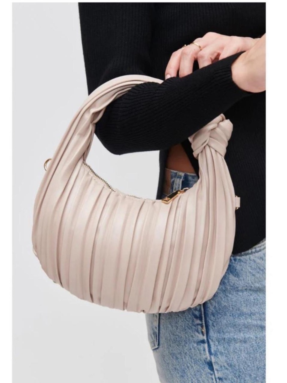 Urban expressions vegan leather Fawna pleated handbag